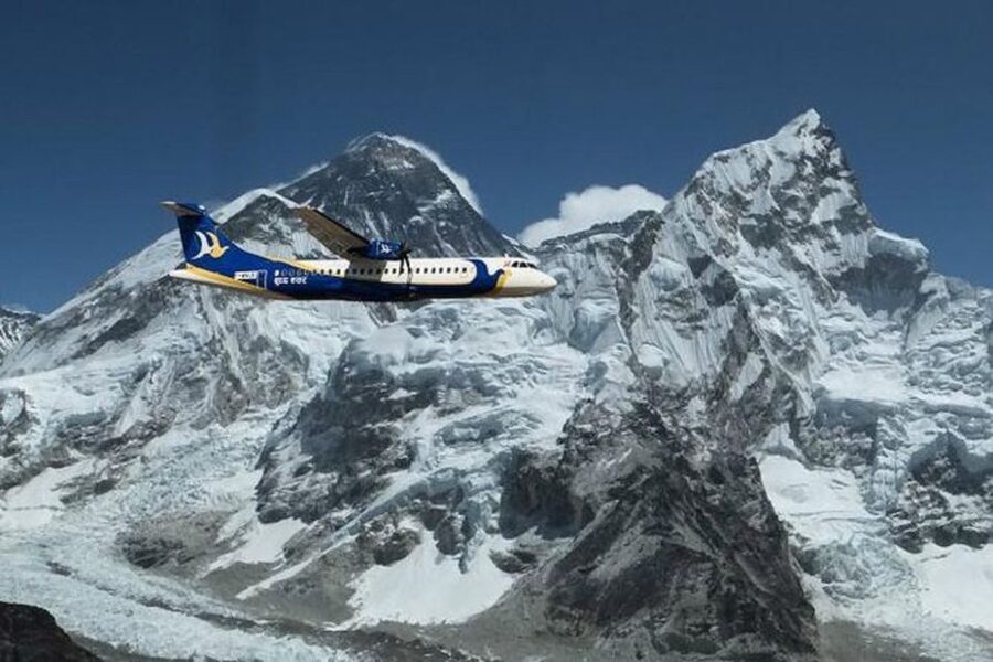 From Kathmandu: Everest Flight with Window Seat and Transfer - In the air: what you see over Nuptse, Lhotse, Ama Dablam, and beyond