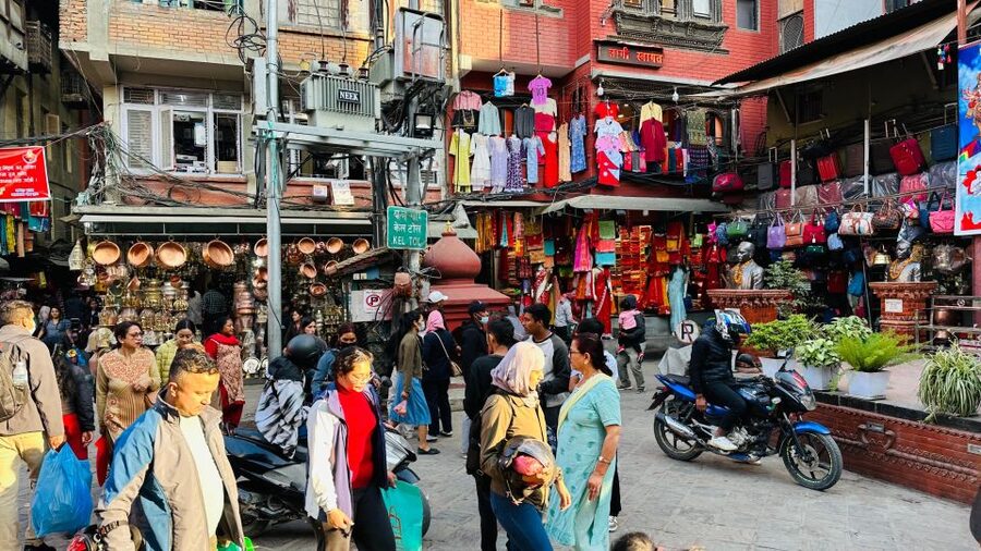 Kathmandu Heritage Walk | Heritage Walk of Kathmandu - Akash Bhairab Temple in Indrachowk: sacred attention in a busy junction