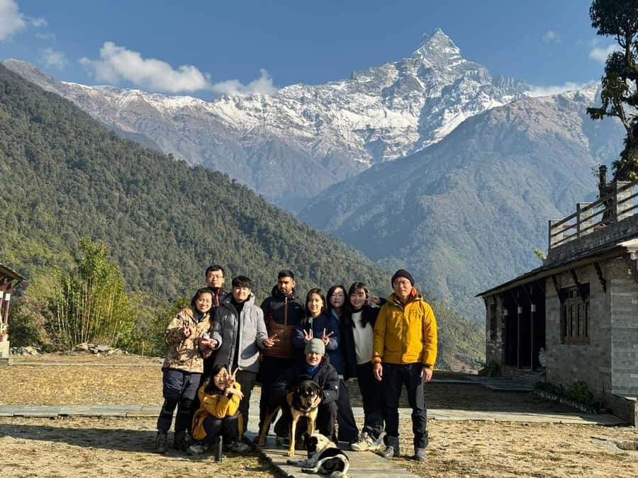 Pkr. Backpacker Group Dep.: 4 Day Mardi Himal Base Camp Trek - Day 2: Forest Camp to High Camp, Where the Tree Line Fades