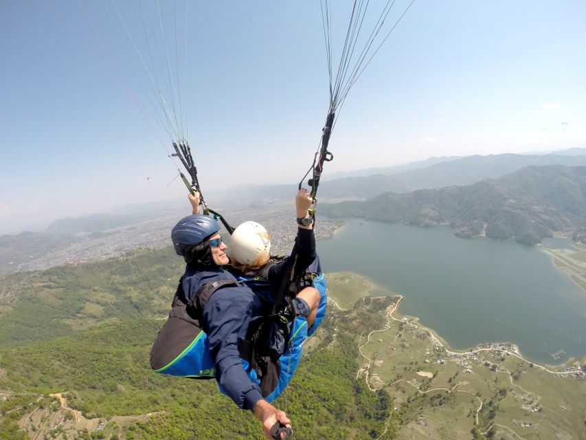 Pokhara: 30-Minute Tandem Paraglide - Landing near Phewa Lake, and the photos and video follow-through